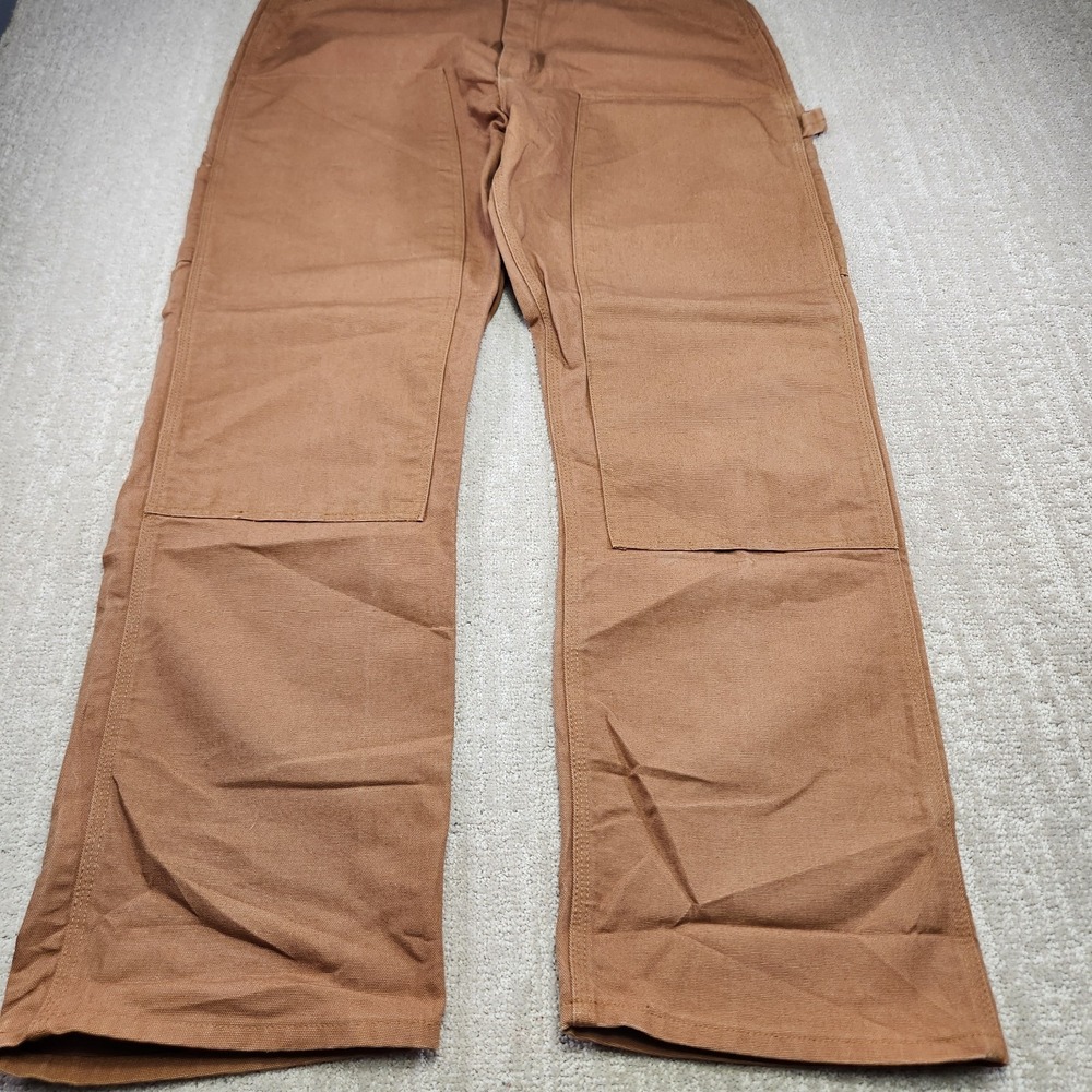 Vintage Round House Pants Men 38x34 Double Front Duck Canvas Carpenter USA Made
